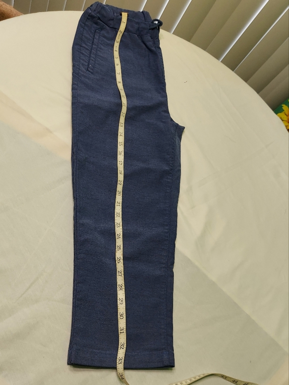 Blue Drawstring Capri Pants - Picture 5 of 11